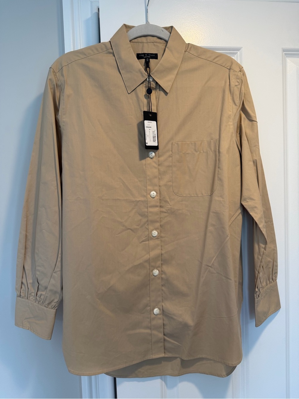 rag & bone Beige Button-Down Long Sleeve Shirt